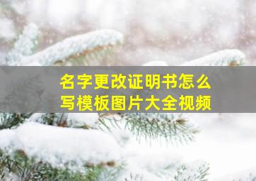 名字更改证明书怎么写模板图片大全视频