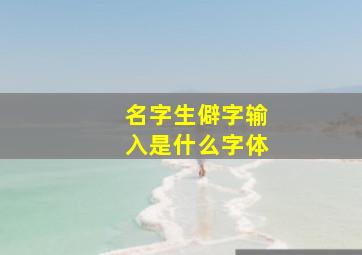 名字生僻字输入是什么字体