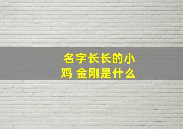 名字长长的小鸡 金刚是什么