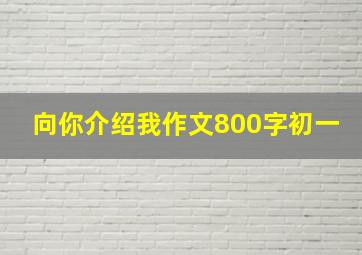 向你介绍我作文800字初一