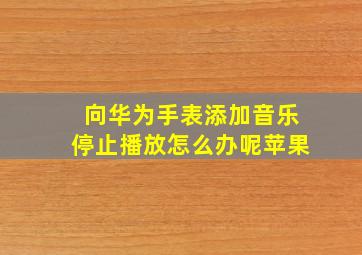 向华为手表添加音乐停止播放怎么办呢苹果