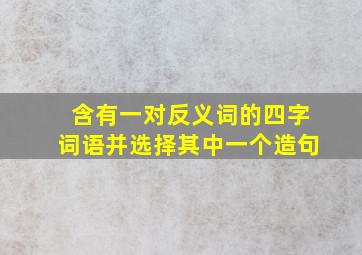 含有一对反义词的四字词语并选择其中一个造句