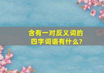 含有一对反义词的四字词语有什么?