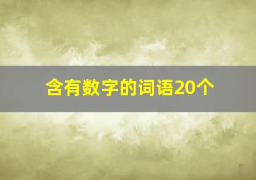 含有数字的词语20个