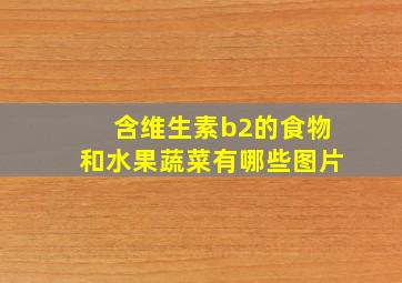 含维生素b2的食物和水果蔬菜有哪些图片