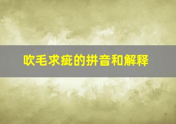 吹毛求疵的拼音和解释