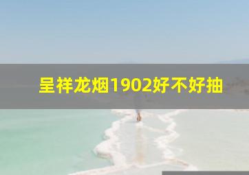 呈祥龙烟1902好不好抽