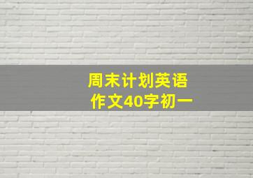 周末计划英语作文40字初一