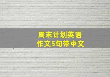 周末计划英语作文5句带中文