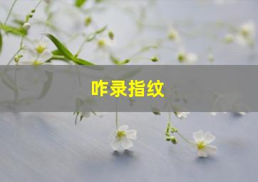 咋录指纹