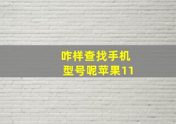 咋样查找手机型号呢苹果11