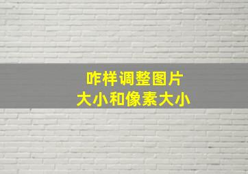 咋样调整图片大小和像素大小