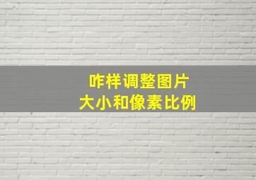 咋样调整图片大小和像素比例