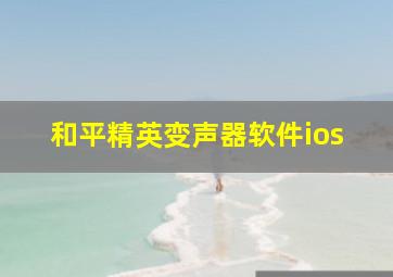 和平精英变声器软件ios