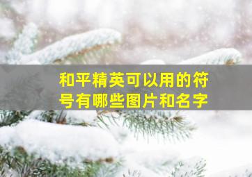 和平精英可以用的符号有哪些图片和名字