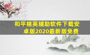 和平精英辅助软件下载安卓版2020最新版免费