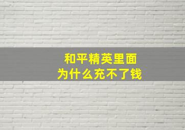 和平精英里面为什么充不了钱