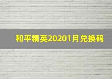 和平精英20201月兑换码