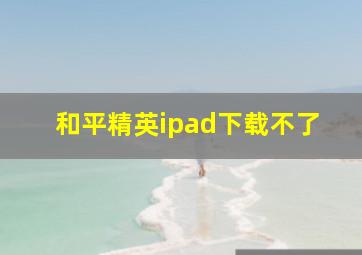 和平精英ipad下载不了