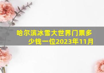 哈尔滨冰雪大世界门票多少钱一位2023年11月