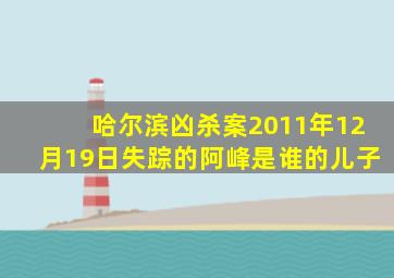 哈尔滨凶杀案2011年12月19日失踪的阿峰是谁的儿子