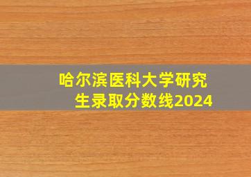 哈尔滨医科大学研究生录取分数线2024