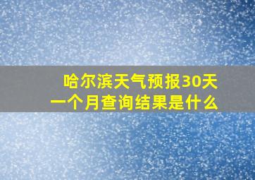 哈尔滨天气预报30天一个月查询结果是什么