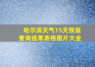 哈尔滨天气15天预报查询结果表格图片大全