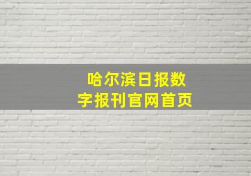 哈尔滨日报数字报刊官网首页