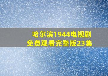 哈尔滨1944电视剧免费观看完整版23集