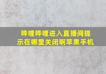 哔哩哔哩进入直播间提示在哪里关闭啊苹果手机