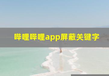 哔哩哔哩app屏蔽关键字