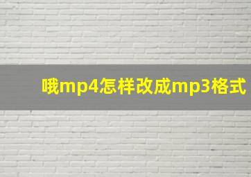 哦mp4怎样改成mp3格式