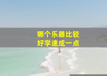 哪个乐器比较好学速成一点