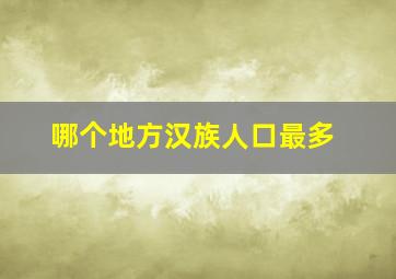 哪个地方汉族人口最多