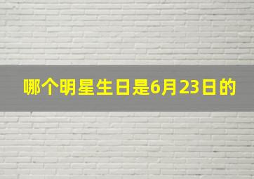 哪个明星生日是6月23日的