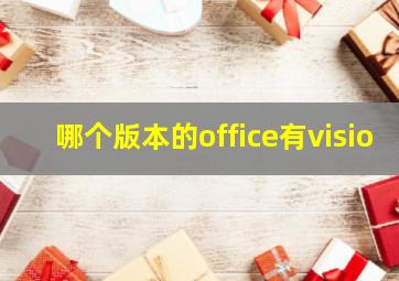 哪个版本的office有visio