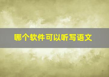 哪个软件可以听写语文