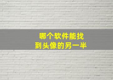 哪个软件能找到头像的另一半