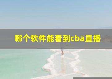 哪个软件能看到cba直播