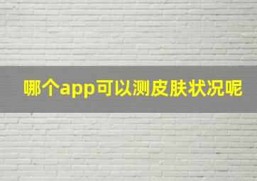 哪个app可以测皮肤状况呢