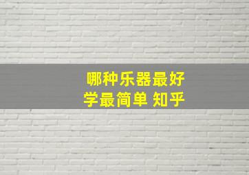 哪种乐器最好学最简单 知乎