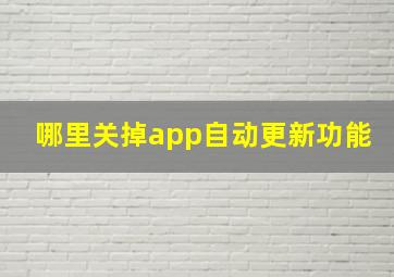 哪里关掉app自动更新功能