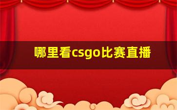 哪里看csgo比赛直播