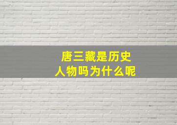 唐三藏是历史人物吗为什么呢