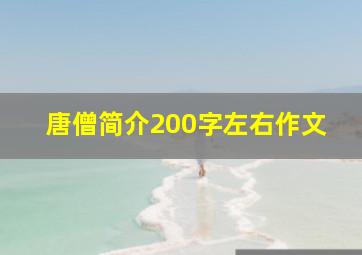 唐僧简介200字左右作文