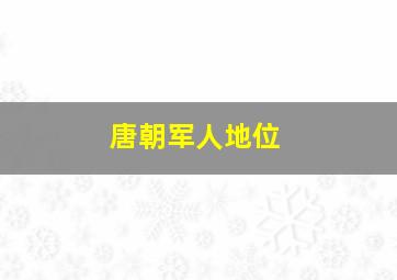 唐朝军人地位