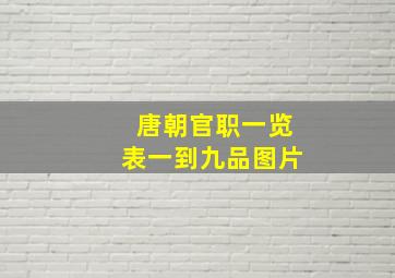 唐朝官职一览表一到九品图片