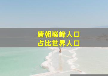 唐朝巅峰人口占比世界人口