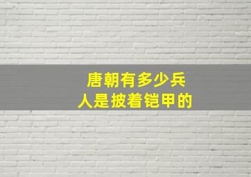 唐朝有多少兵人是披着铠甲的